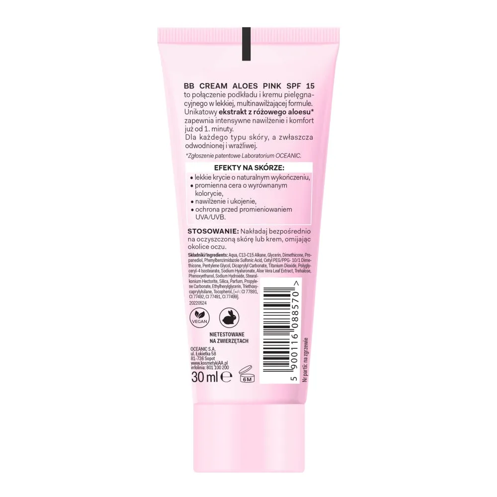 Aloes Pink multinawilżający krem BB 01 Light 30ml