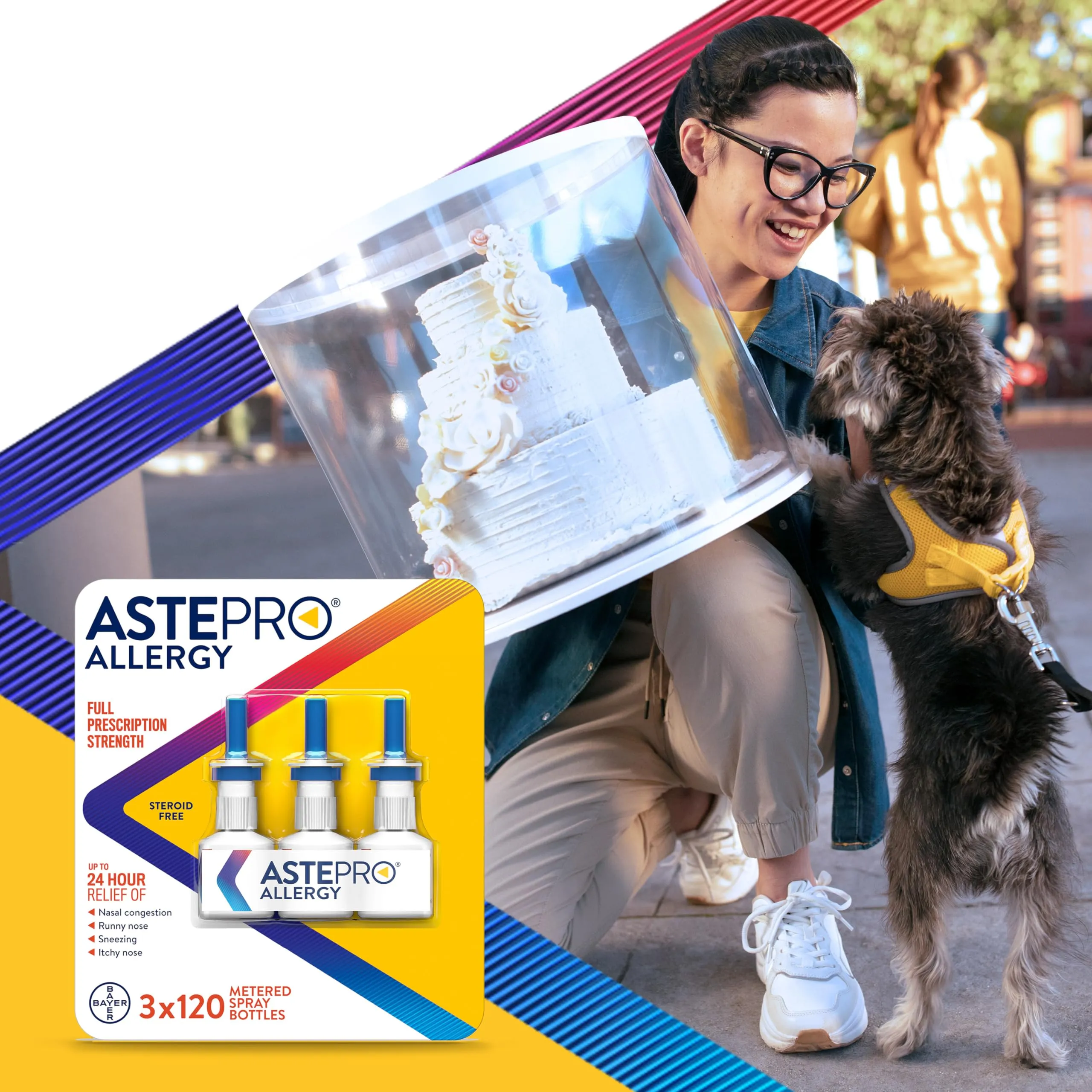 Astepro Nasal Spray, 24-Hour Allergy Relief, Steroid-Free Antihistamine, Nasal Congestion, Runny & Itchy Nose, For Adults and Children 6 Years and Older, 200 Metered Sprays (1 Bottle)