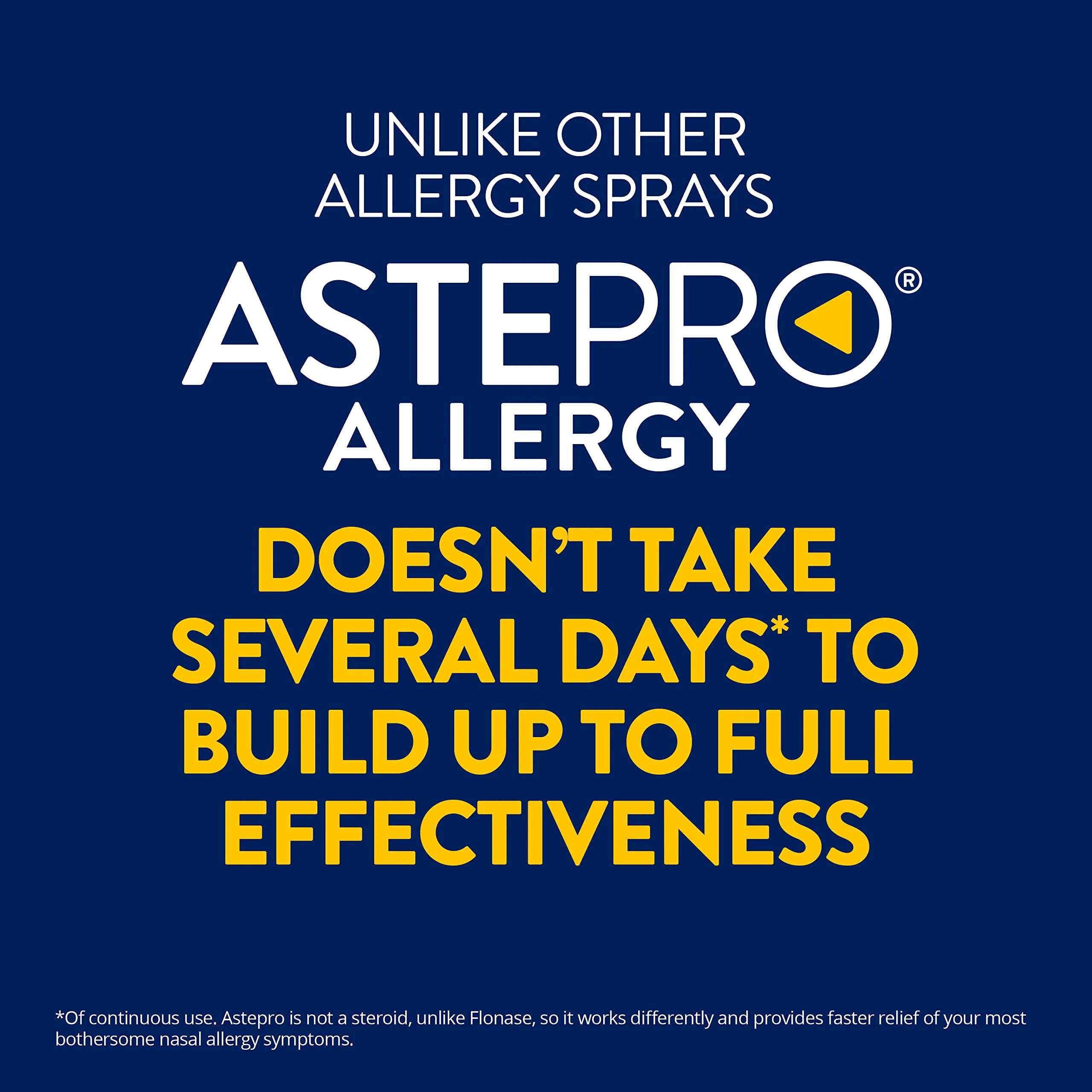Astepro Nasal Spray, 24-Hour Allergy Relief, Steroid-Free Antihistamine, Nasal Congestion, Runny & Itchy Nose, For Adults and Children 6 Years and Older, 200 Metered Sprays (1 Bottle)