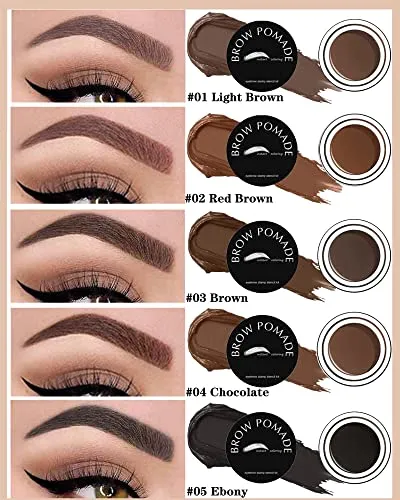 Eyebrow Stamp and Eyebrow Stencil Kit- 16in1 Waterproof Brow Cream Gel Stamping & Eyebrow Seting Wax Glue with Brow Tool,Brow Filler Brow Pomade Stamp Trio Kit, Eye Makeup for Women Gril- Chocolate