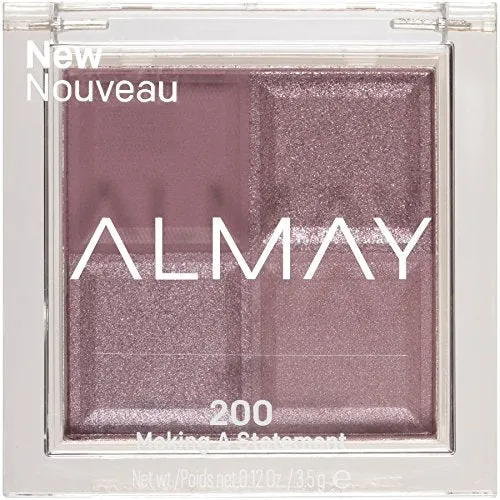 Eyeshadow Palette by Almay, Longlasting Eye Makeup, Single Shade Eye Color in Matte, Metallic, Satin and Glitter Finish, Hypoallergenic, 200 Making A Statement, 0.1 Oz