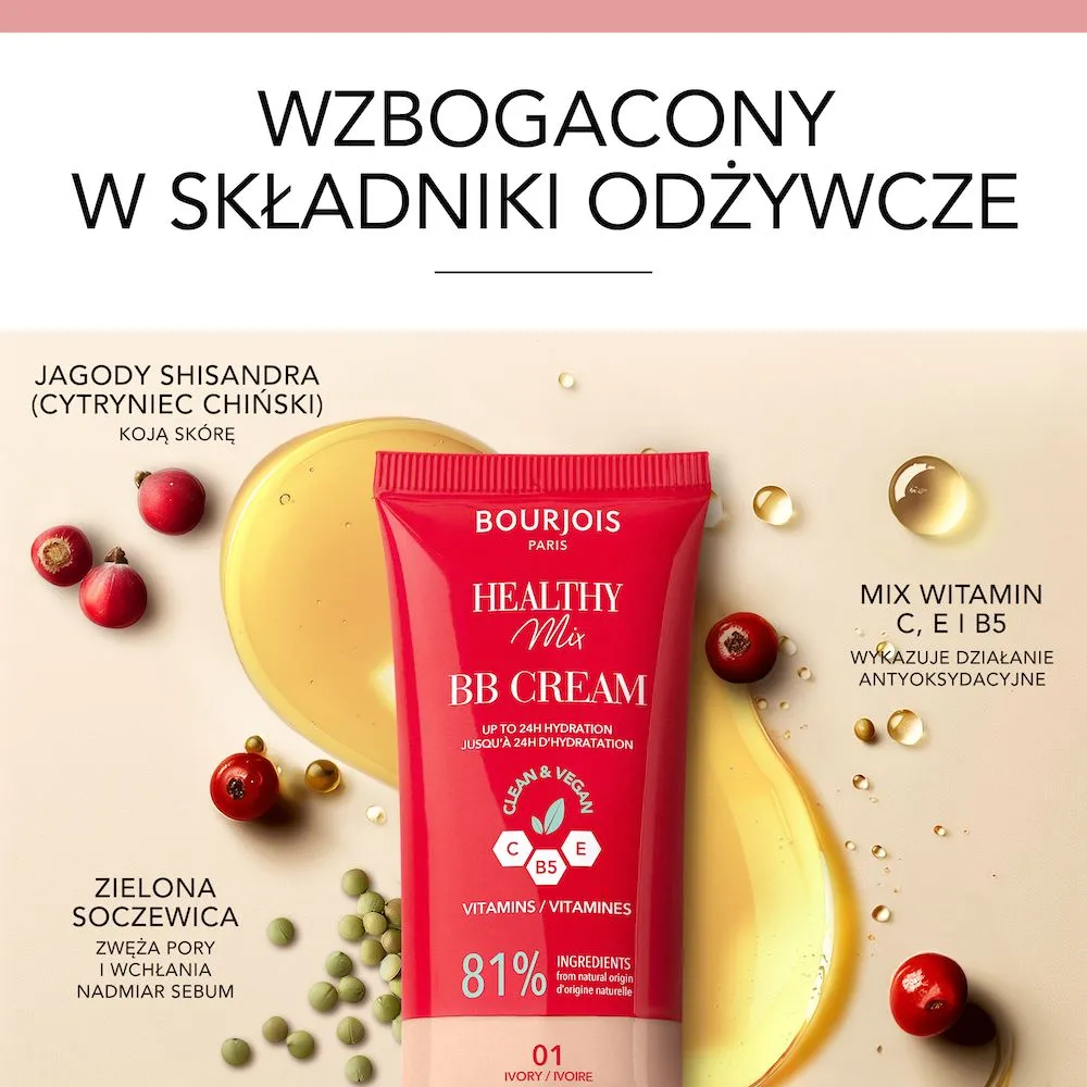 Healthy Mix kryjący krem BB z kompleksem witamin 02 Vanilla 30ml